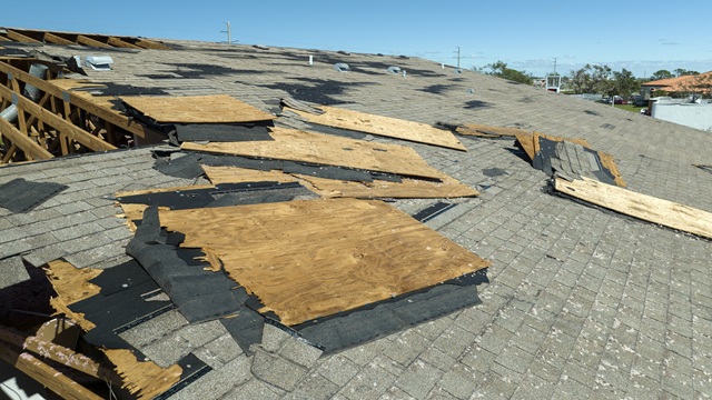 Storm damage roof repair